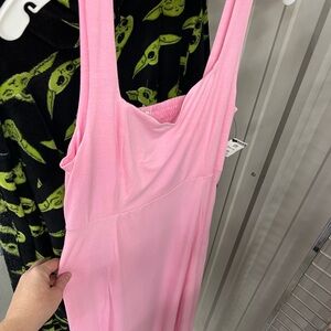 Anrabess Chic Pink Sleeveless Midi Dress Size M